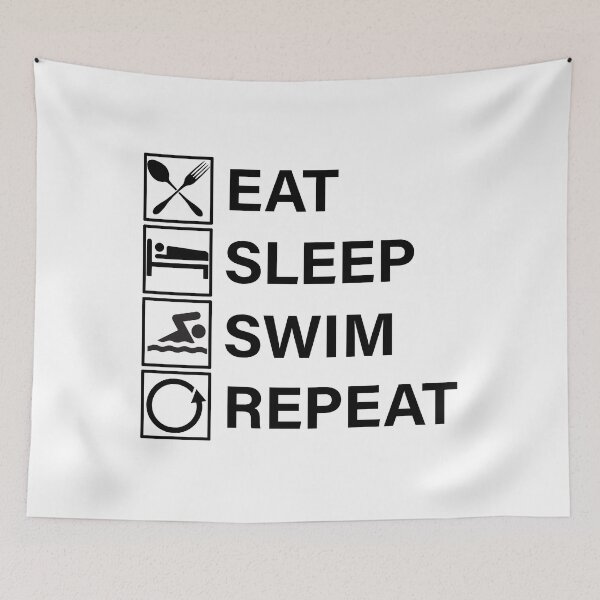 Item preview, Eat Sleep Swim Repeat designed and sold by Adel Qasem.