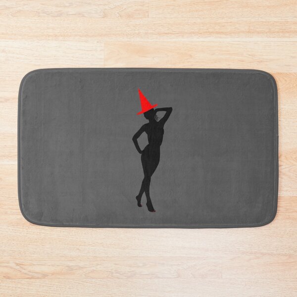 Item preview, Black sensual silhouette of witch with red Halloween hat designed and sold by BV-creas.