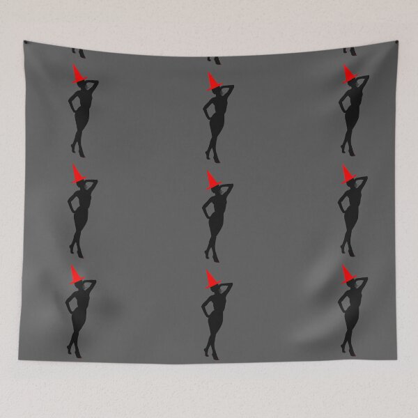 Item preview, Black sensual silhouette of witch with red Halloween hat designed and sold by BV-creas.