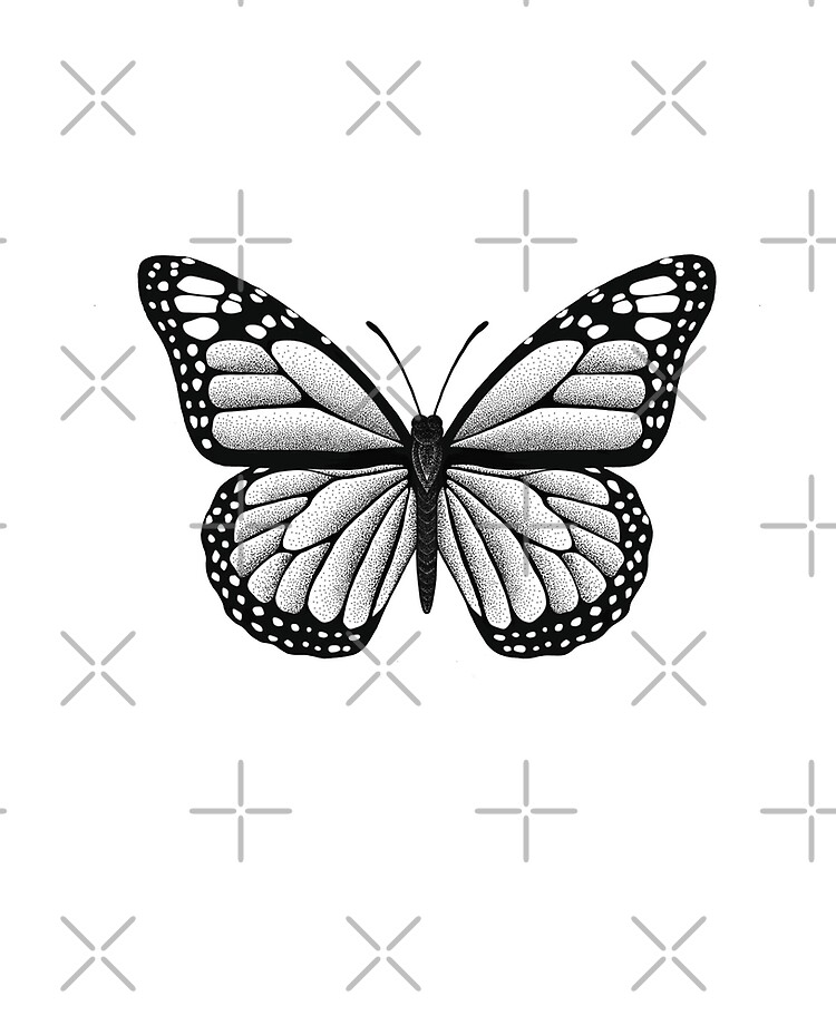 Art Factory  Glitter Tattoo Stencil - (184) Monarch Butterflies