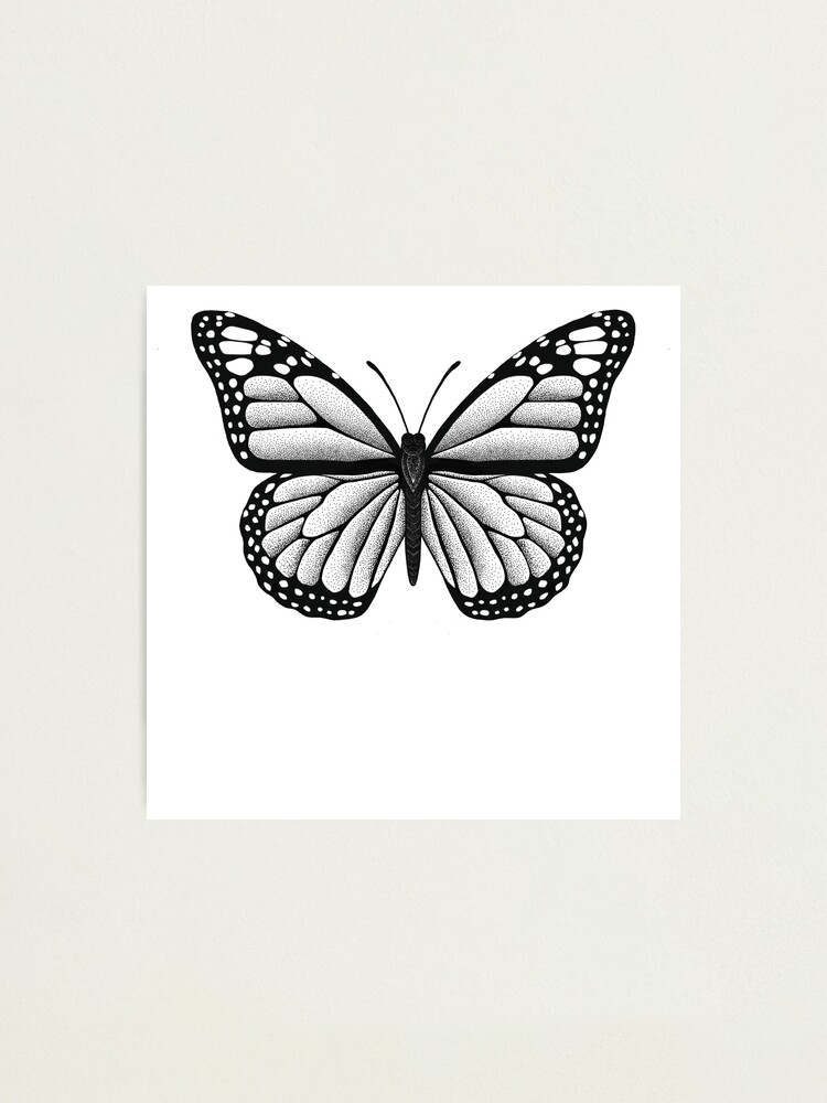 petit tatouage de papillon noir et blanc