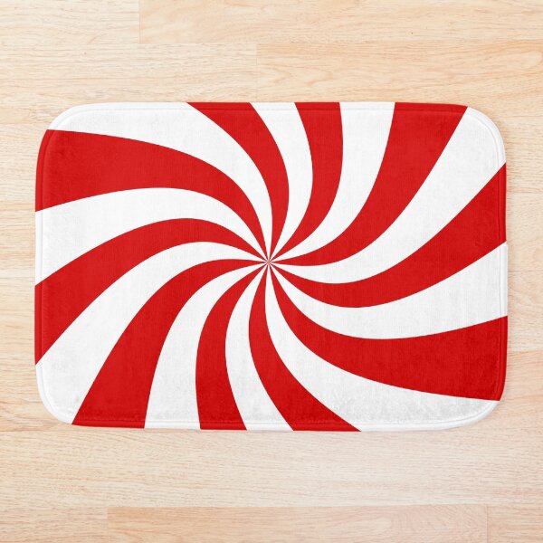 candy cane swirl patterned Bath Mat