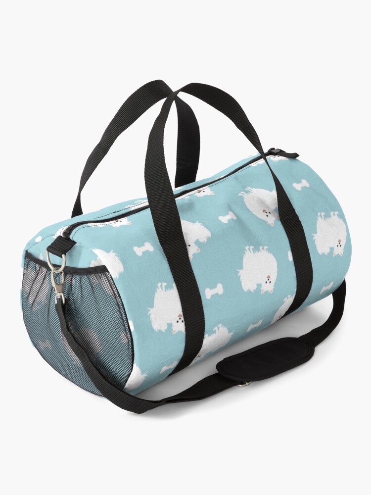 Alternate view of Cute White Pomeranian Dog Duffle Bag