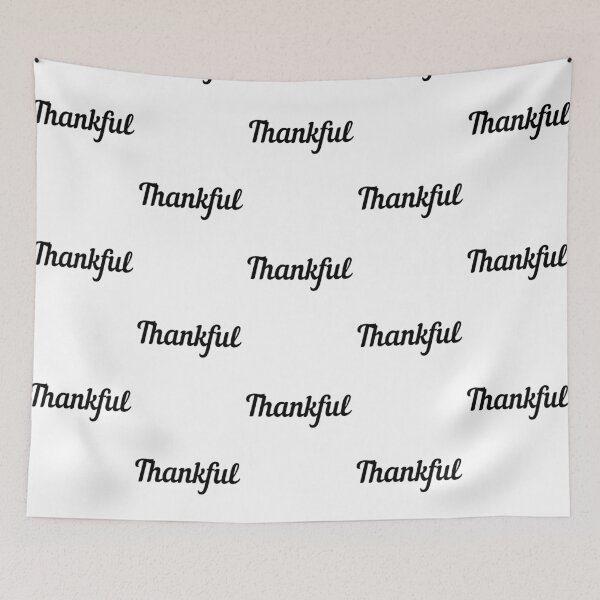 Item preview, Thankful. Retro script. Black text only design designed and sold by JellyBeenzz.