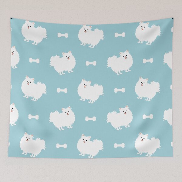 Item preview, Cute White Pomeranian Dog  designed and sold by Lulupainting.