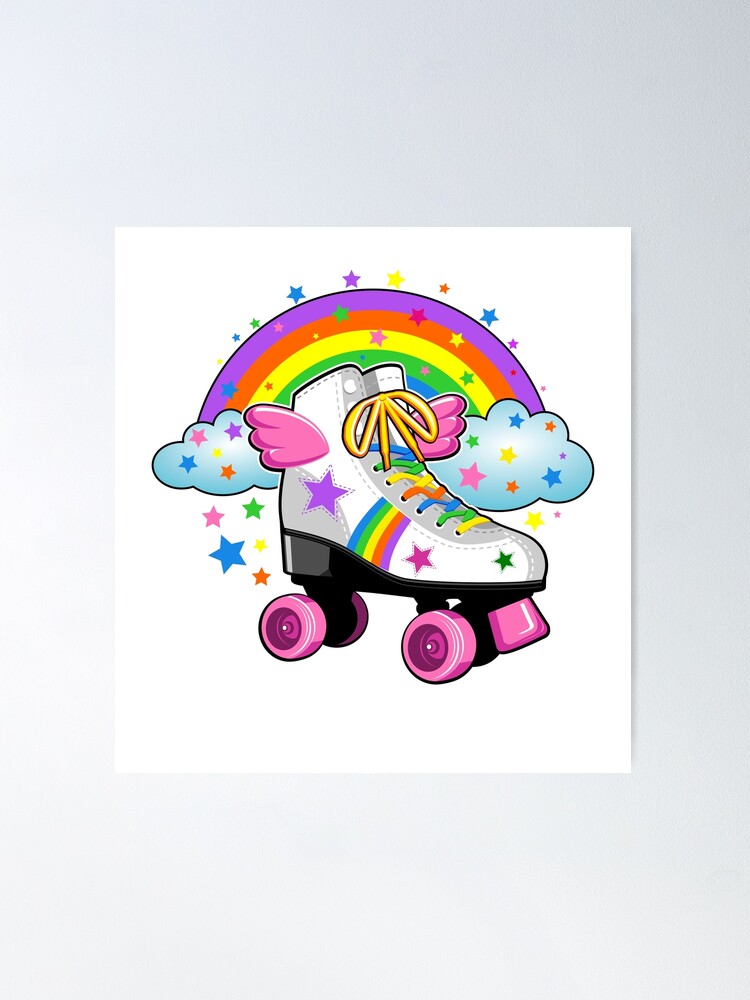 Retro 80's, 90's Rainbow Unicorn Roller Skate Printable Happy Planner  Sticker – The Paper Hen