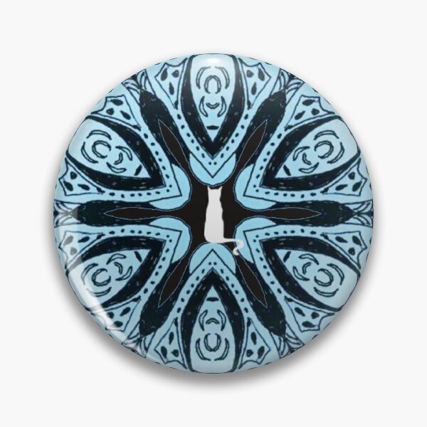 Item preview, Aztec Maze Mandala design, find the lost cat design, duck egg blue designed and sold by ZenArt-Fern.