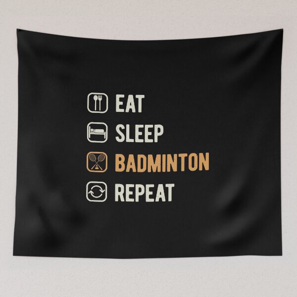 Item preview, Eat Sleep Badminton Repeat Funny designed and sold by artworkbyrihen.