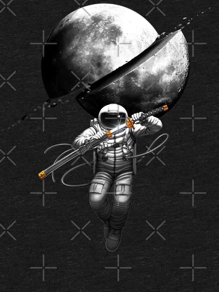 astronaut samurai cutting the moon tshirt by andremuller redbubble astronaut samurai cutting the moon tshirt by andremuller redbubble