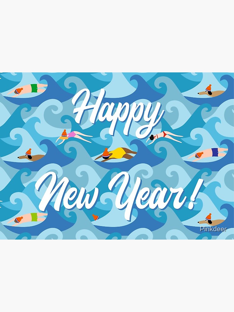Happy New Year - New Year's Swim Greeting Card for Sale by Pinkdeer