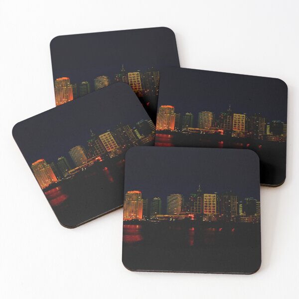 Item preview, Cityscape of Punta del Este Night Scene View designed and sold by DFLC Prints.