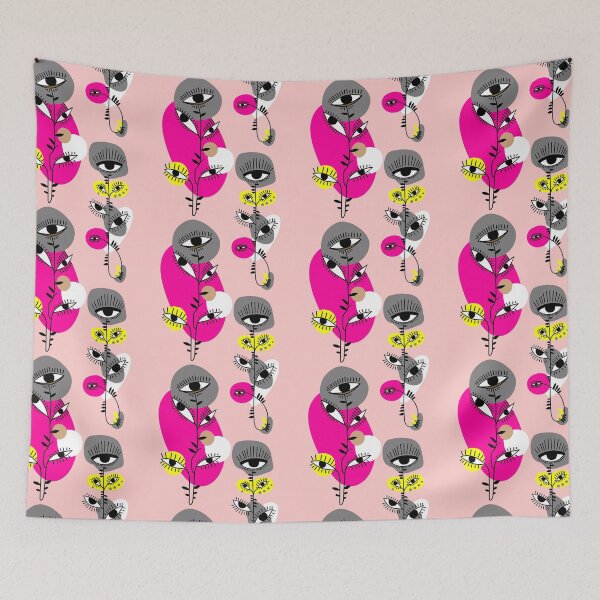 Aperçu de l'œuvre Absract psychedelic plant flower with many eyes vivid multicolor seamless pattern. créée et vendue par FENIO.