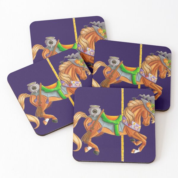 Item preview, Samhain Carousel Horse Halloween Equine Art designed and sold by Elizabeth Staley.