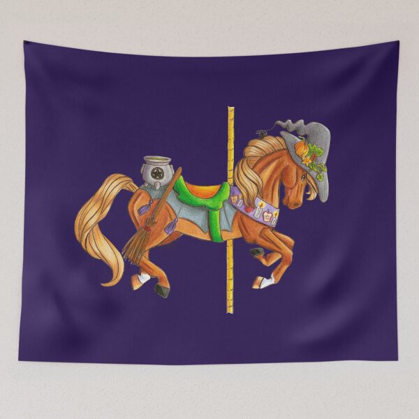 Item preview, Samhain Carousel Horse Halloween Equine Art designed and sold by Elizabeth Staley.