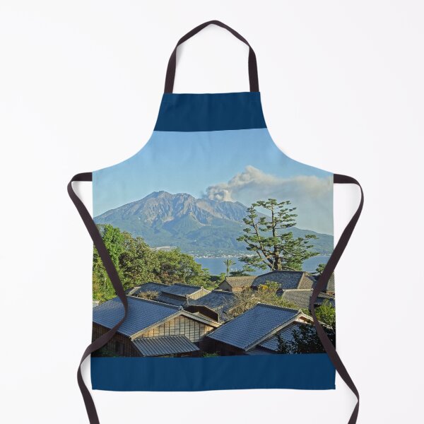 Item preview, Kagoshima rooftops with Sakurajima in the background designed and sold by cuisinecat2.