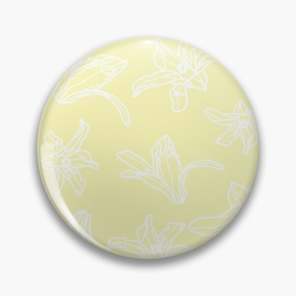 Item preview, white floral silhouettes pattern on yellow background designed and sold by Sreepriya Jayesh.