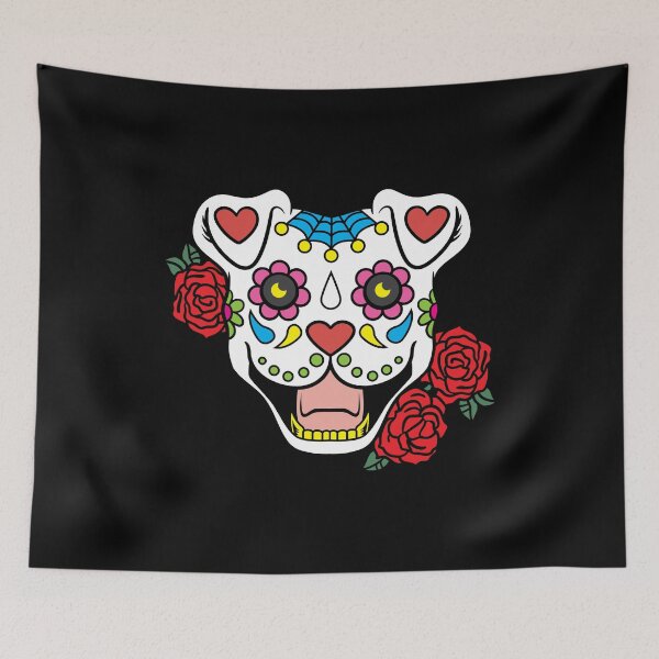 Item preview, Sugar Skull Pitbull Day of the Dead Dog Lover Gift designed and sold by haselshirt.