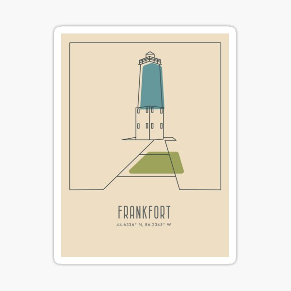 Frankfort, Michigan Travel Poster Art Sticker