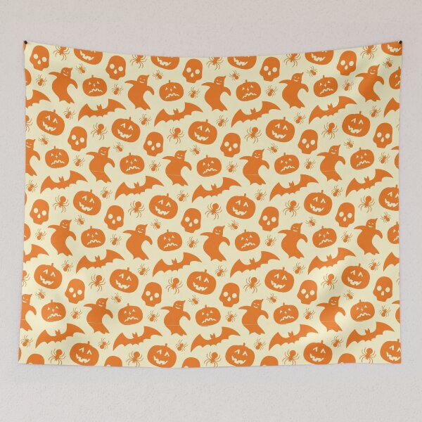 Item preview, Cute Pumpkin And Ghost Halloween Pattern designed and sold by siddeshpansare.
