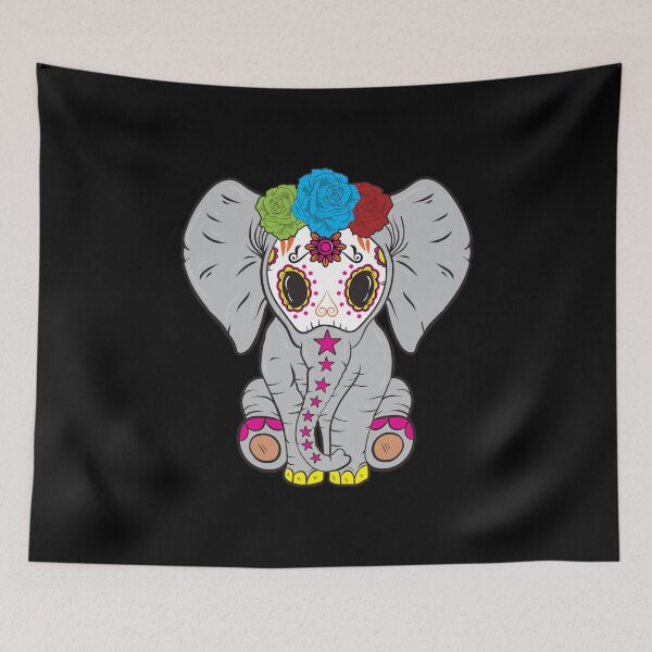 Item preview, Sugar Skull Elephant Day of The Dead Animal Lover Gift designed and sold by haselshirt.