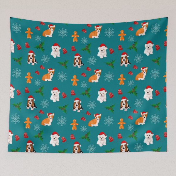 Item preview, Christmas,festive puppies pattern  designed and sold by MariaMarinova.
