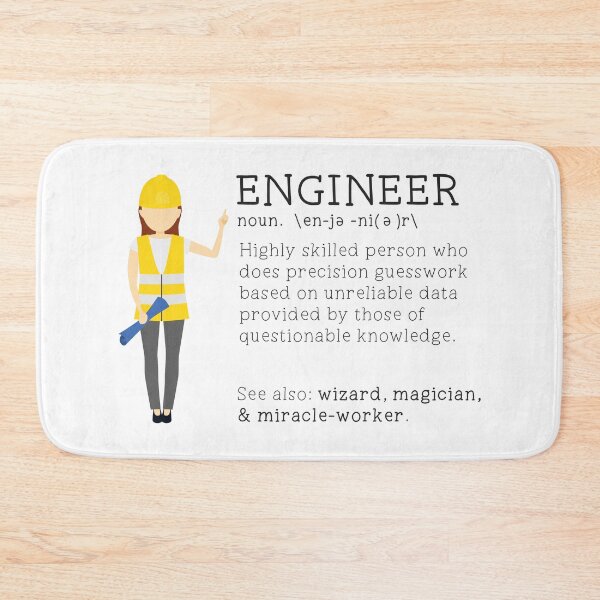 Item preview, Funny Engineer Dictionary Description - Female Lighter Skin Tone designed and sold by LouiseFranksArt.
