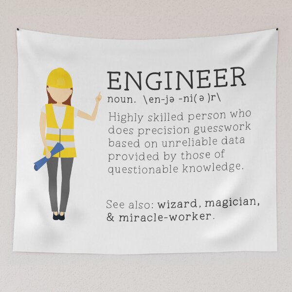 Item preview, Funny Engineer Dictionary Description - Female Lighter Skin Tone designed and sold by LouiseFranksArt.