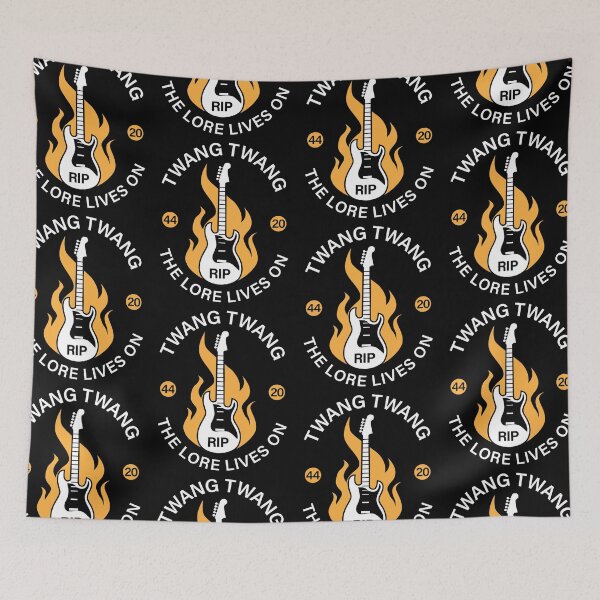Item preview, Rock Guitarist Flaming Guitar | The Lore Lives On Musical Fan designed and sold by GravitiTees.