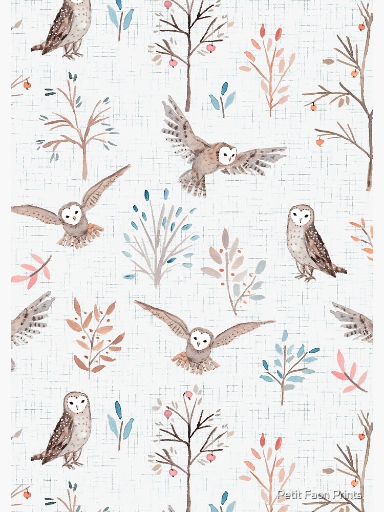 magic pastel forest with owls by Bimbodream