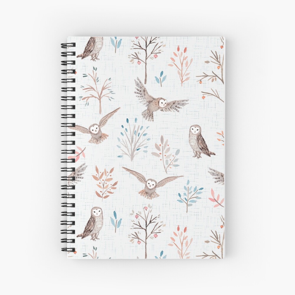 magic pastel forest with owls Spiral Notebook