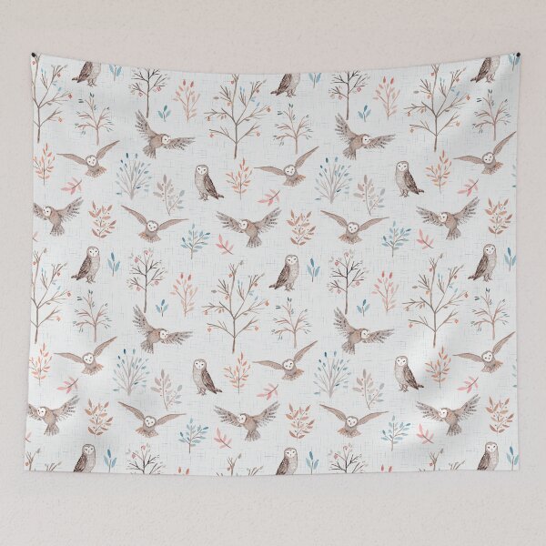 Item preview, magic pastel forest with owls designed and sold by Petit Faon Prints.