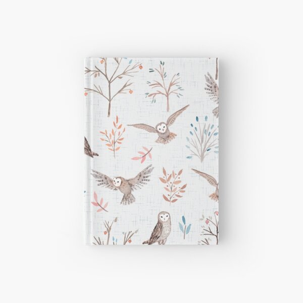 magic pastel forest with owls Hardcover Journal