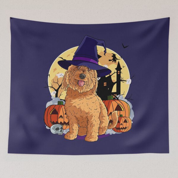 Item preview, Halloween Goldendoodle Pumpkin Witch designed and sold by Nosek1ng.