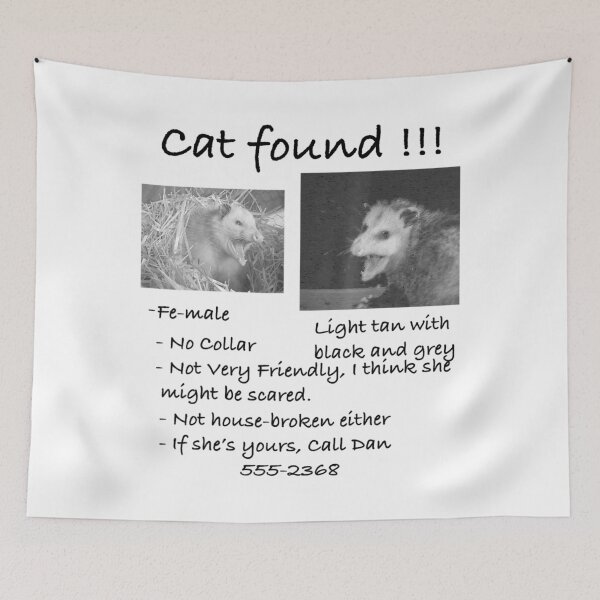 Item preview, Cat Found! Funny Pet Opossum Possum designed and sold by JanelAmico.