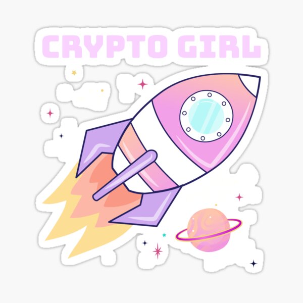 Crypto Girl - Rocket Ship Sticker