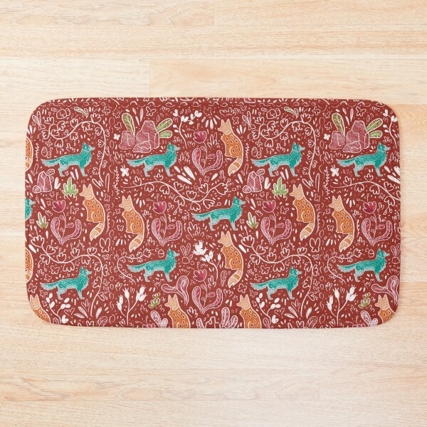 Item preview, Natural wild pattern-wolfs and foxes floreal texture designed and sold by RyukiArtbook.