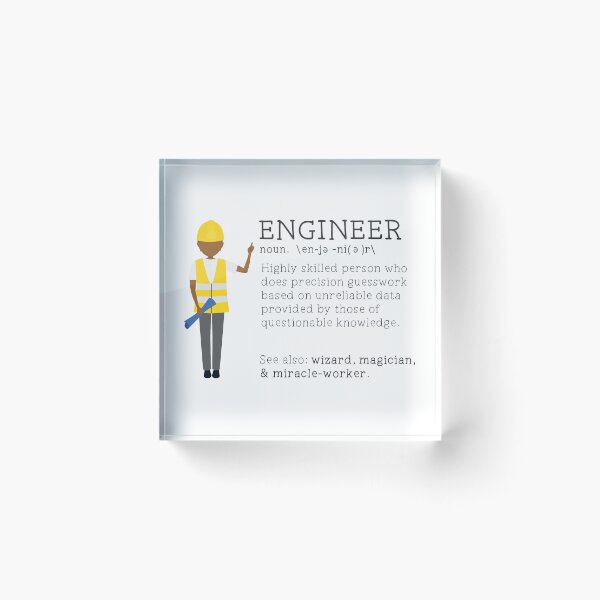 Item preview, Funny Engineer Dictionary Description -Male Darker Skin Tone designed and sold by LouiseFranksArt.
