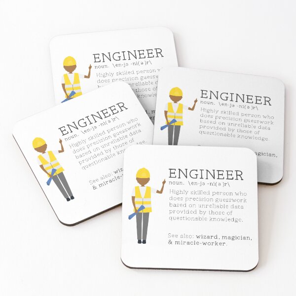 Item preview, Funny Engineer Dictionary Description -Male Darker Skin Tone designed and sold by LouiseFranksArt.