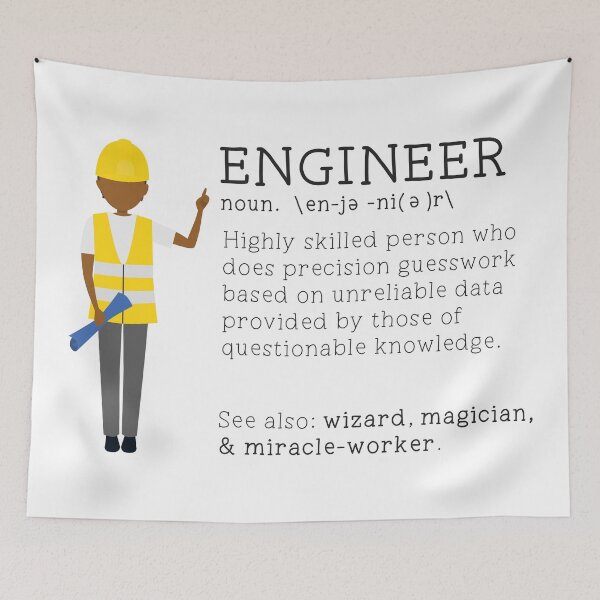 Item preview, Funny Engineer Dictionary Description -Male Darker Skin Tone designed and sold by LouiseFranksArt.