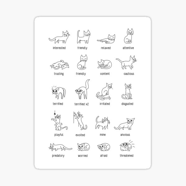 Item preview, Line Art Cats Language designed and sold by Tinteria.