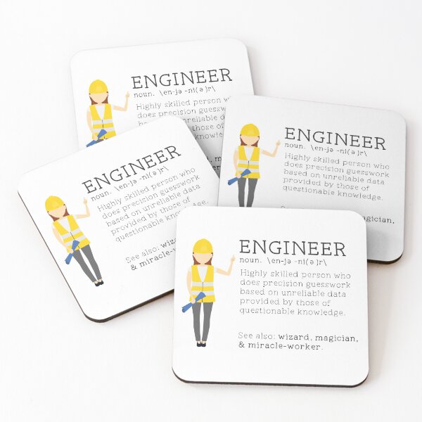 Item preview, Funny Engineer Dictionary Description - Female Lighter Skin Tone designed and sold by LouiseFranksArt.
