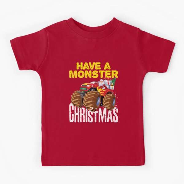 Monster Truck Christmas Kids T-Shirt