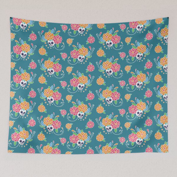 Item preview, Spooky Scary Skeleton Face Halloween Pattern designed and sold by siddeshpansare.