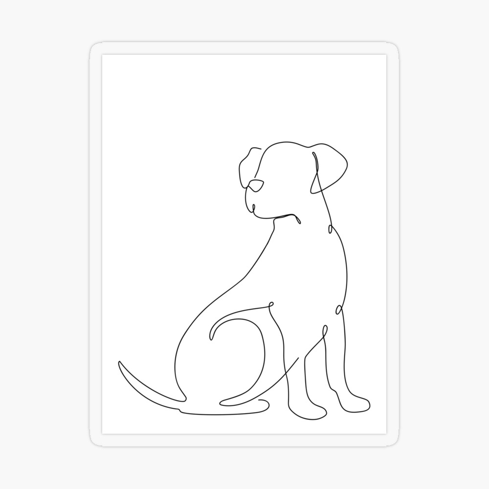 Dog One Line Art Poster for Sale by Tinteria | Redbubble