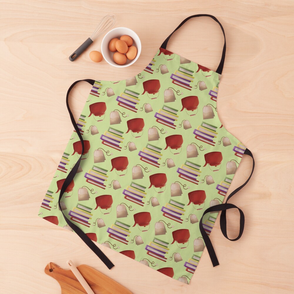 Green Reading Set with Tea or Coffee Apron
