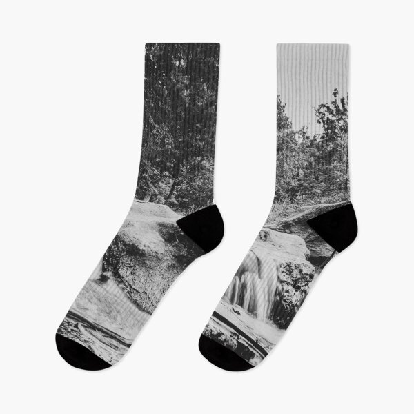Item preview, Black&White Waterfall in Nicolae Romanescu Park designed and sold by Life-s-A-Hike.