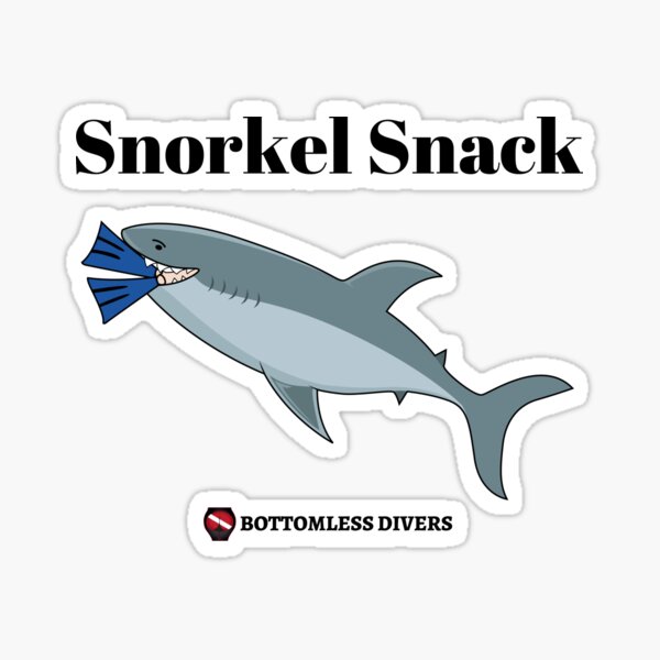 Item preview, Shark Snorkel Snack with Black Font designed and sold by BottomlessDiver.
