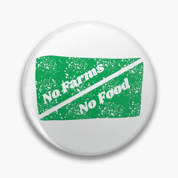 Item preview, No Farms No Food retro distressed green designed and sold by Rabbitti.