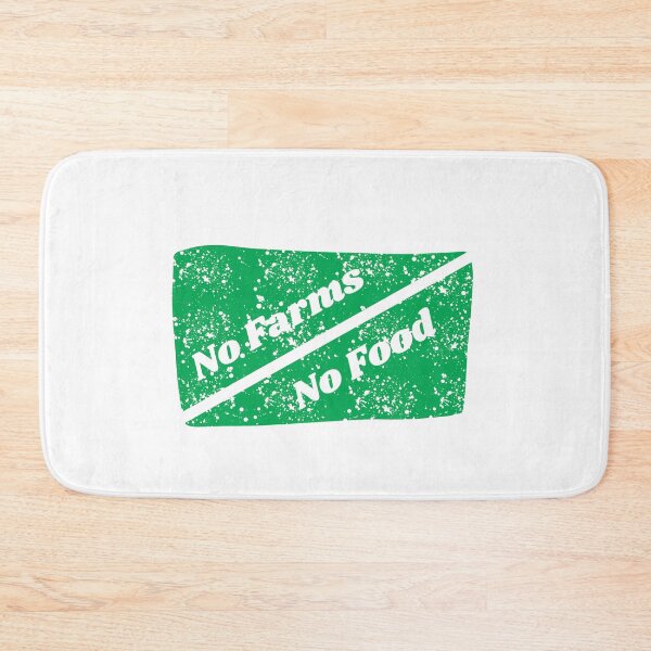 Item preview, No Farms No Food retro distressed green designed and sold by Rabbitti.