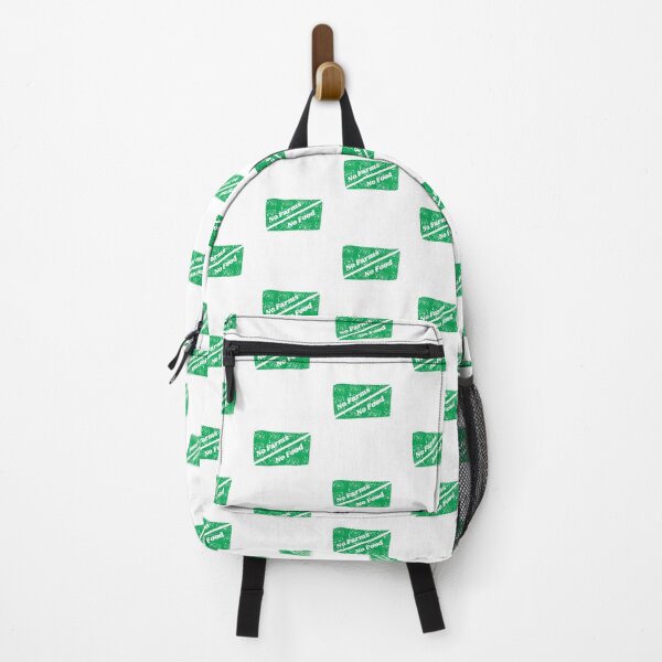 Item preview, No Farms No Food retro distressed green designed and sold by Rabbitti.